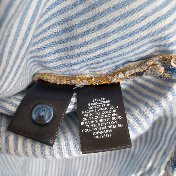 Sanctuary Plaid Shirt Blue Pink Double Cotton Long Sleeve Boyfriend Womens M - Picture 8 of 12